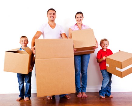 Professional packing and moving boxes ready for an Elmstead home move