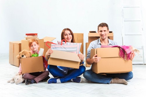 Unpacking support helping a family settle into a new Elmstead property