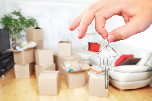 Loading furniture into a removal van for an Elmstead relocation